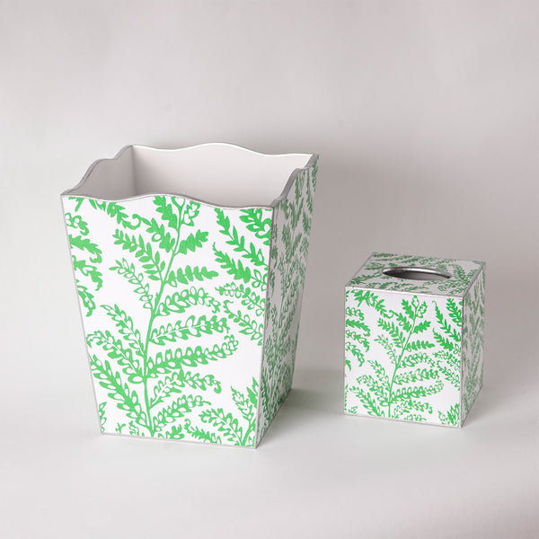 Green Lacy Fern Tissue Box