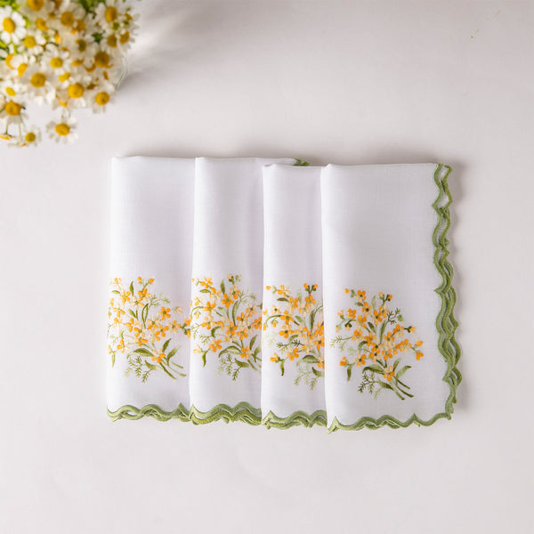 Set of Four Floral Napkins