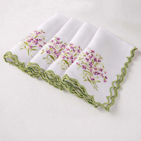 Set of Four Floral Napkins