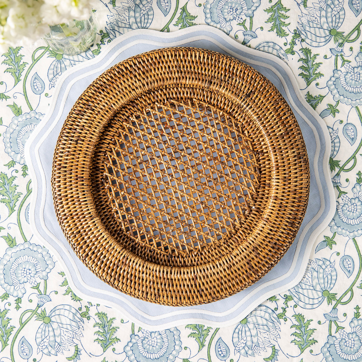 Set Of 4 Rustic Charger Plates - Cobalt Blue Decorative Dinner Plate Chargers - View #7