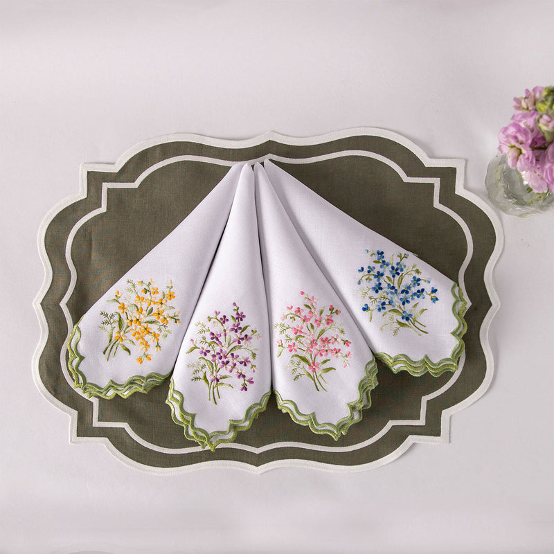 Set of Four Floral Napkins