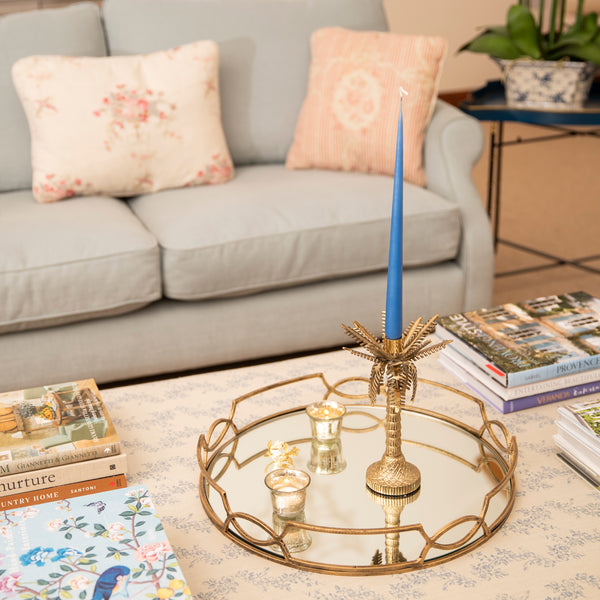 Golden Palm Tree Candle Holder