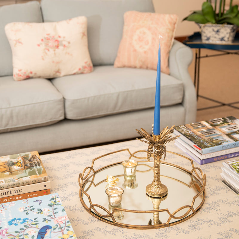 Golden Palm Tree Candle Holder