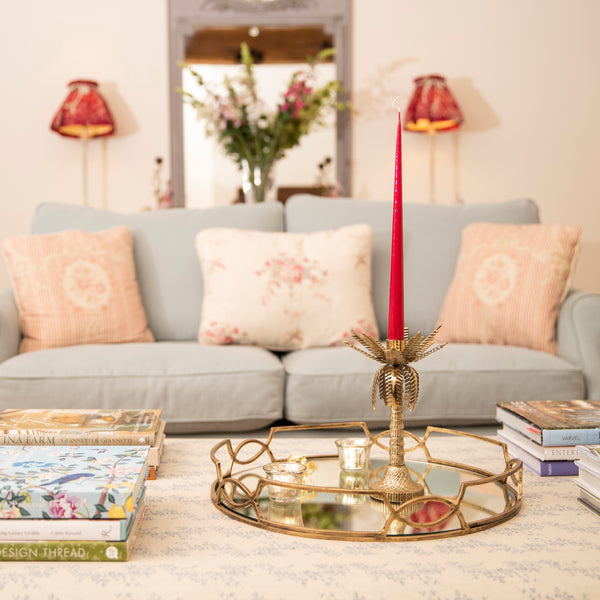 Golden Palm Tree Candle Holder