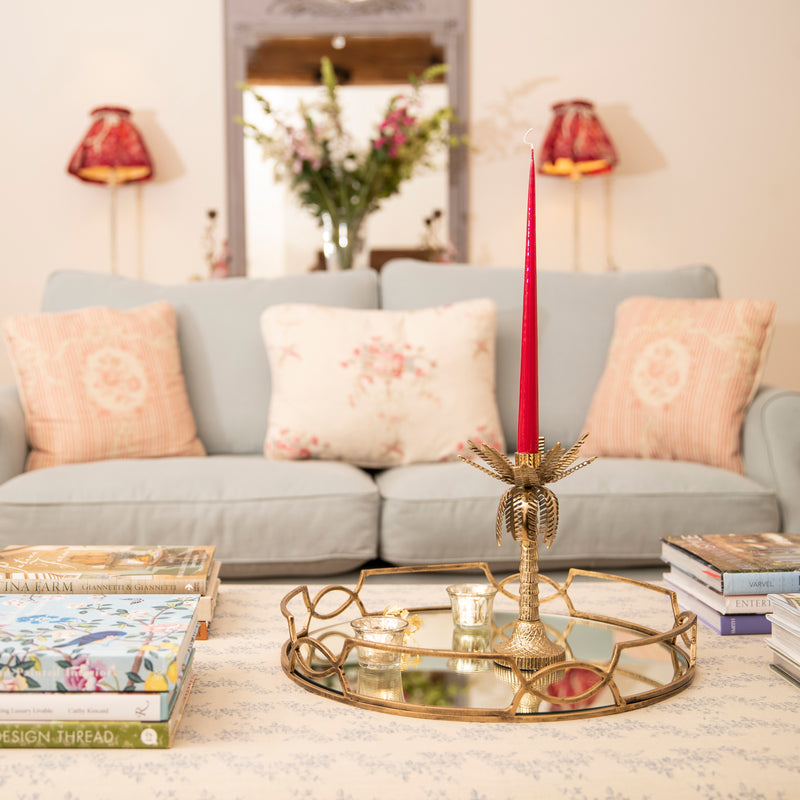 Golden Palm Tree Candle Holder
