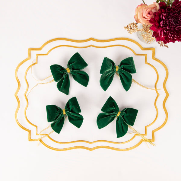 Velvet Napkin Bows - Set of Four