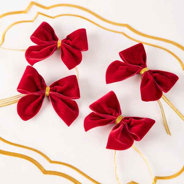 Velvet Napkin Bows - Set of Four