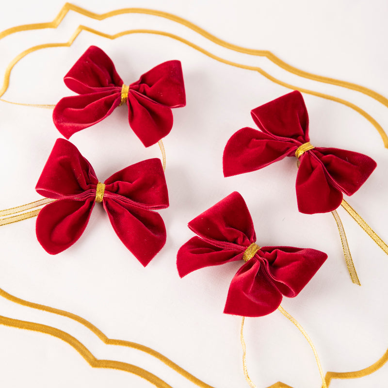 Velvet Napkin Bows - Set of Four