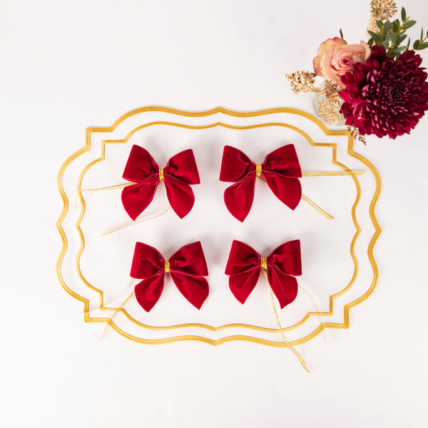Velvet Napkin Bows - Set of Four