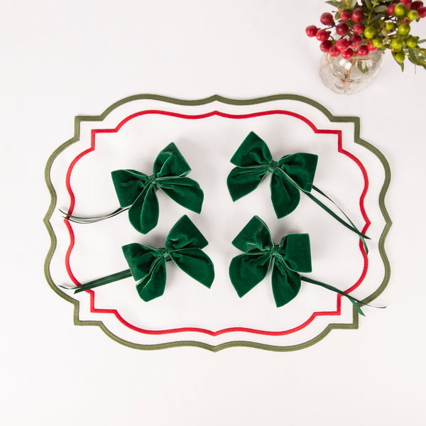 Velvet Napkin Bows - Set of Four