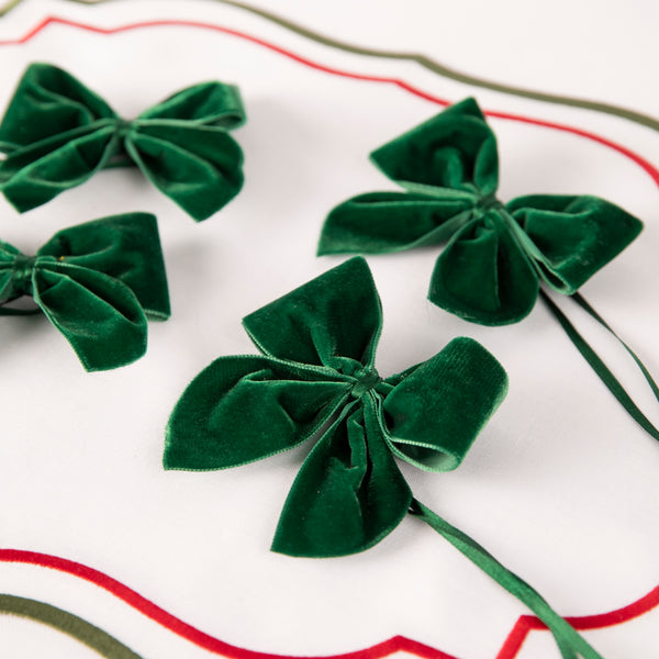 Velvet Napkin Bows - Set of Four