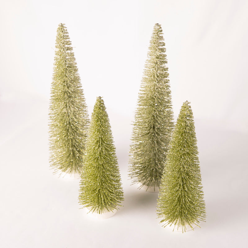 Large Sparkly Snowy Christmas Trees set of three