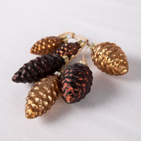 Amber & Copper Pinecone Decorations