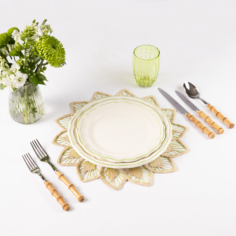 Gien Green Scallop Edge Dinner Plate