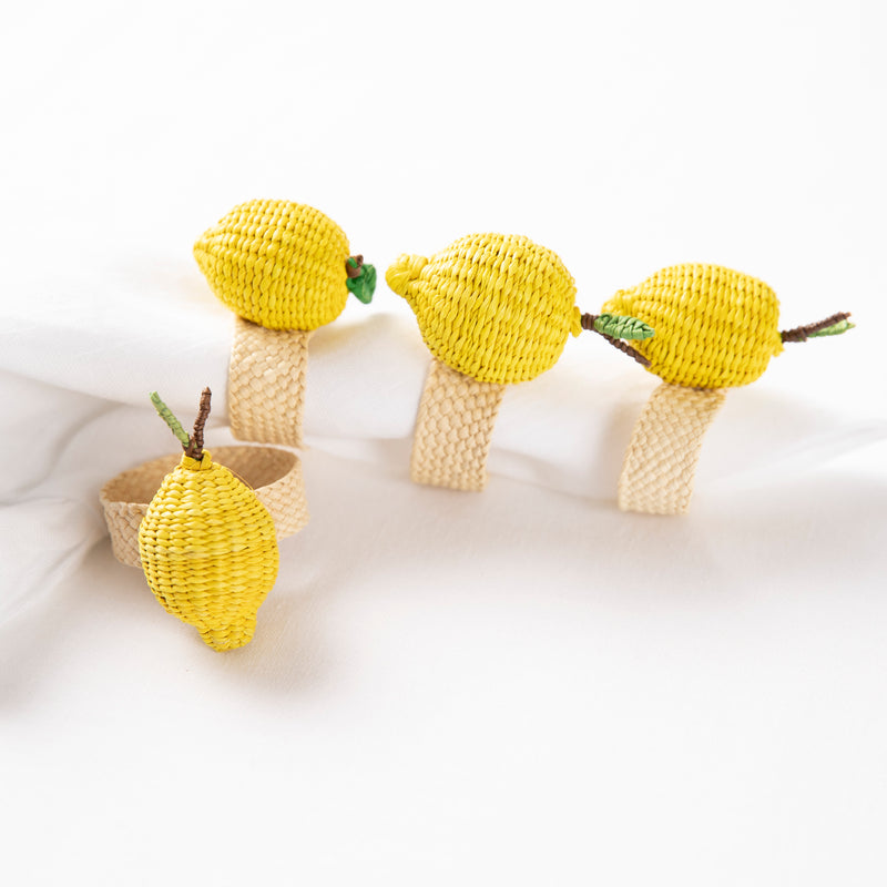 Lemon Napkin Rings - Set of Four