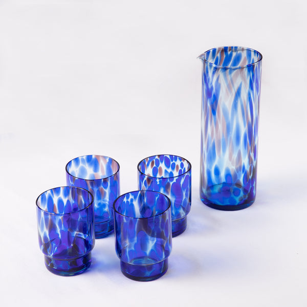 Tortoiseshell Glasses Blue Set of 4