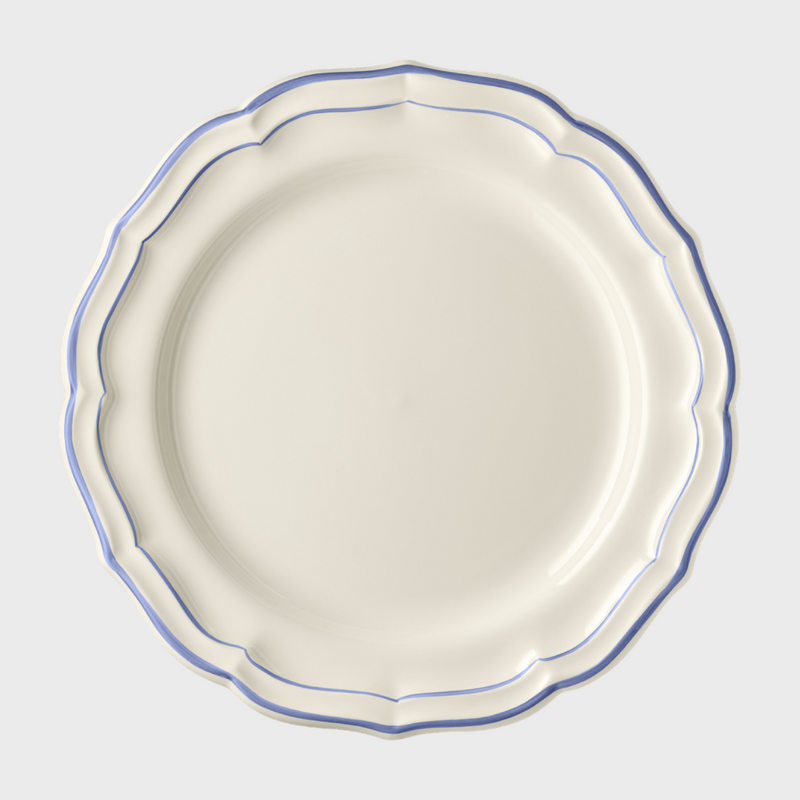 Gien Blue Scallop Edge Dinner Plate