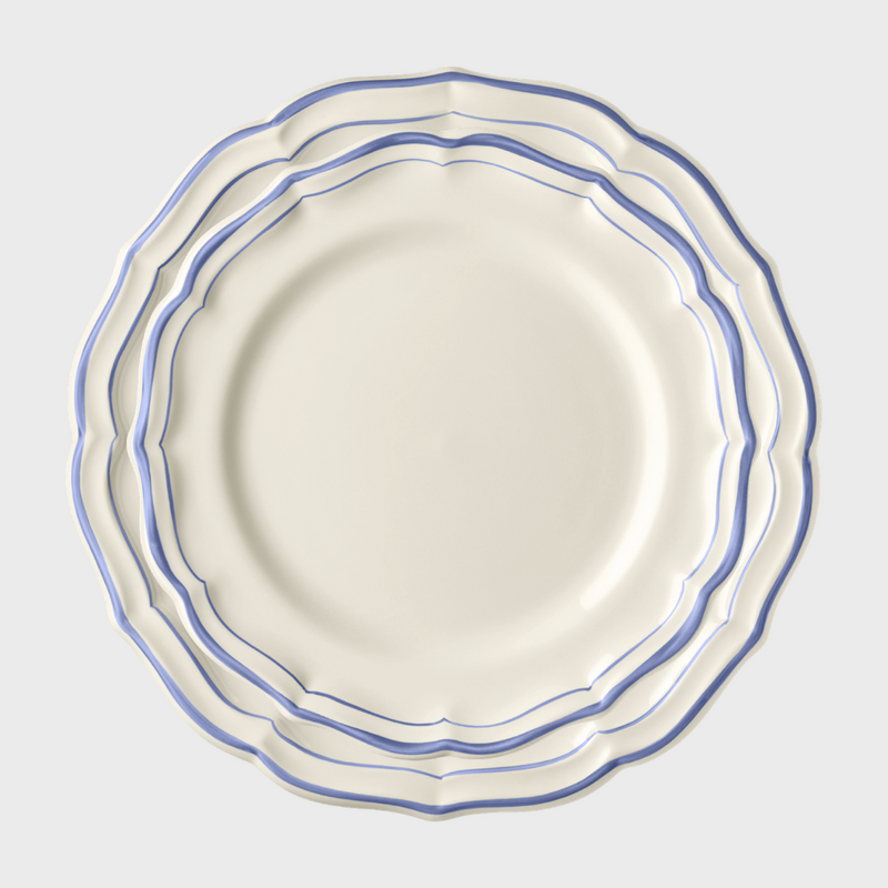 Gien Blue Scallop Edge Dinner Plate