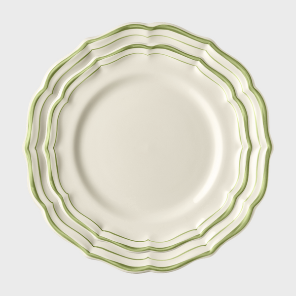 Gien Green Scallop Edge Dessert/Side Plate