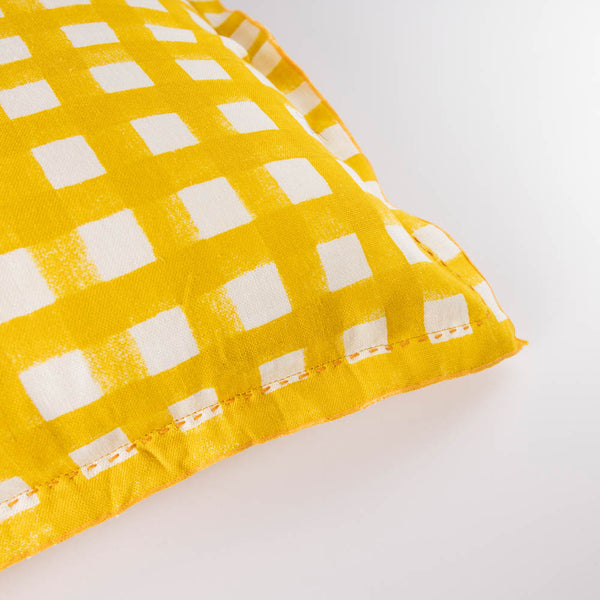 Gingham Mustard Cushion