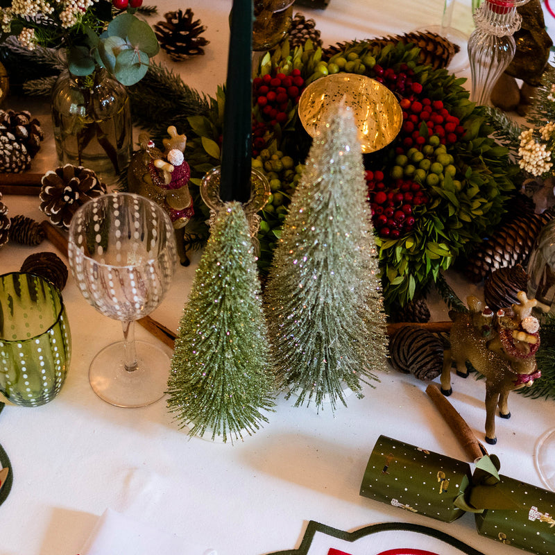 Large Sparkly Snowy Christmas Trees set of three