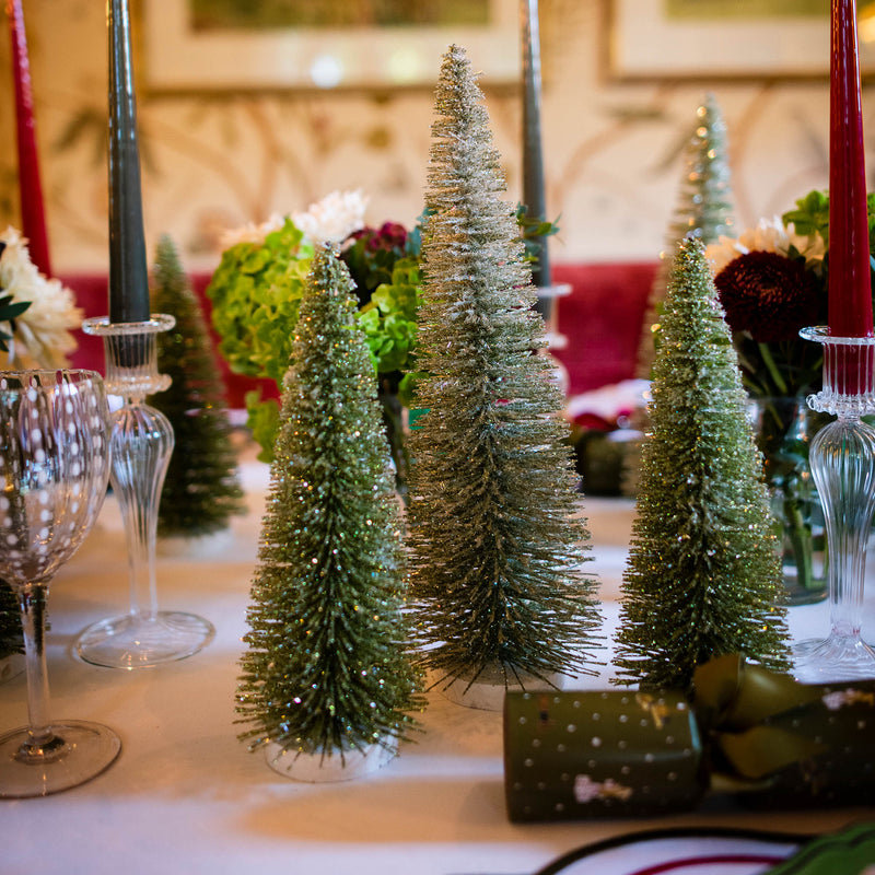 Large Sparkly Snowy Christmas Trees set of three